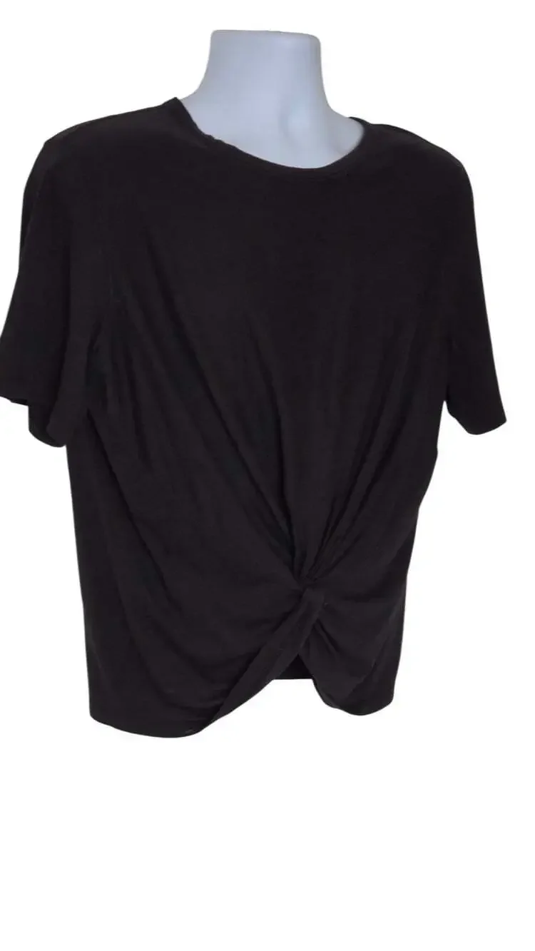 Lululemon Women's black Crescent Tee Shirt short sleeve pima cotton Size 12